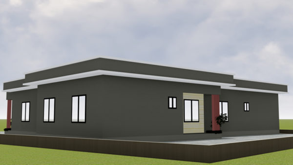 Plan de maison moderne 7 chambres, 1 salon avec acrotère - Image 6