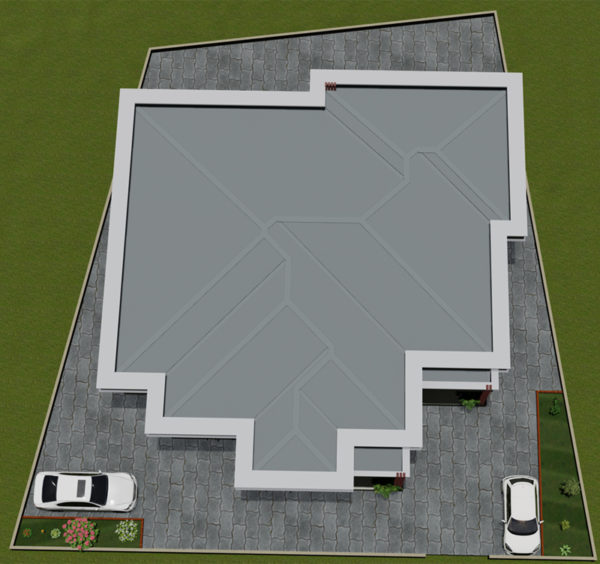 Plan de maison moderne 7 chambres, 1 salon avec acrotère - Image 8