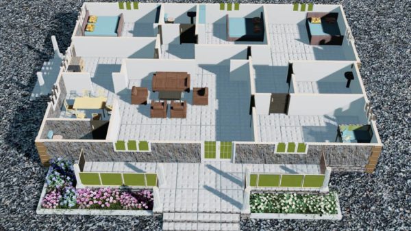 plan de maison 3 chambres