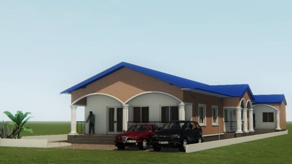 Plan de maison moderne 4 chambres salon - Image 2