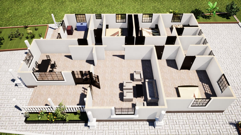 plan maison 4 chambres