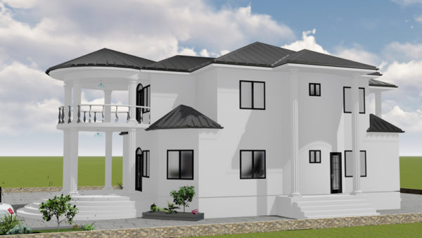 Plan de duplex moderne 4 chambres salons avec cuisine américaine - Image 4