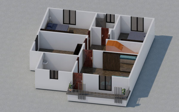 Plan de duplex moderne 5 chambres un salon - Image 8