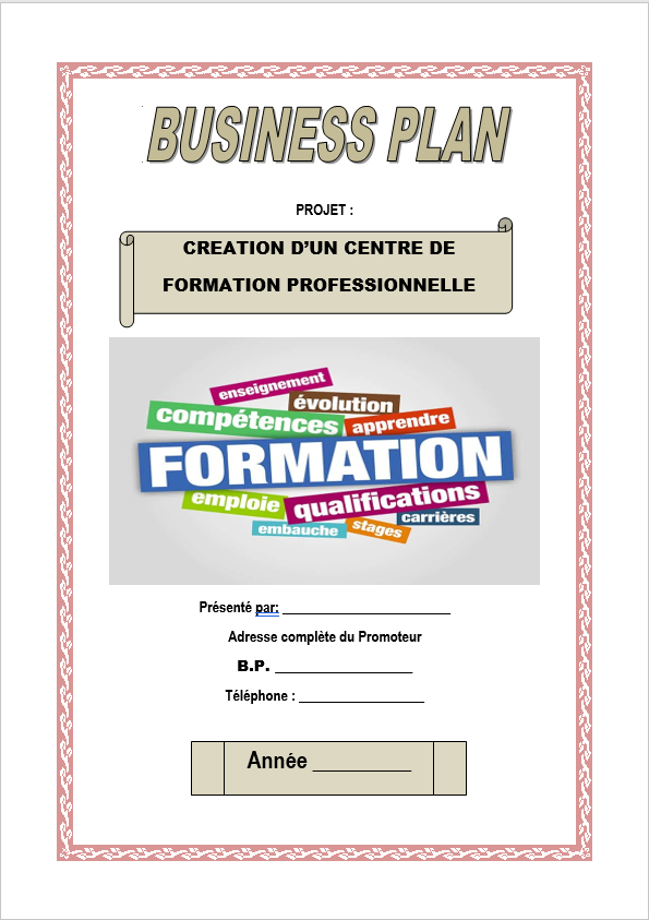 Business plan de création d'un centre de formation professionnelle