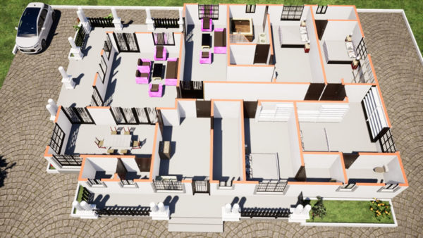 Plan de maison moderne de 4 chambres avec suite parentale - Image 7