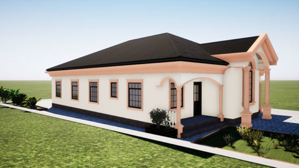 Plan maison moderne de 4 chambres salon cuisine douche - Image 5