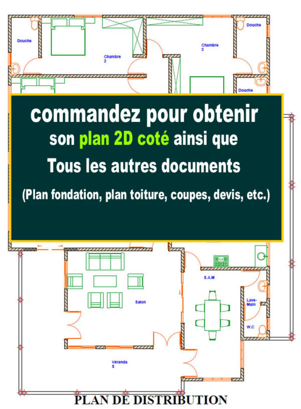 Plan de maison moderne de 4 chambres avec suite parentale - Image 8