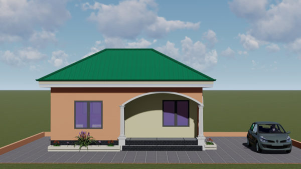 Plan de maison d'une chambre salon cuisine douche - Image 2