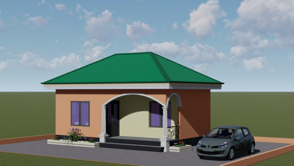 Plan de maison d'une chambre salon cuisine douche - Image 3