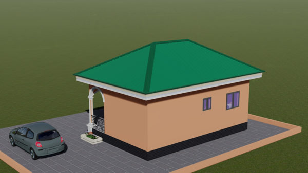 Plan de maison d'une chambre salon cuisine douche - Image 4