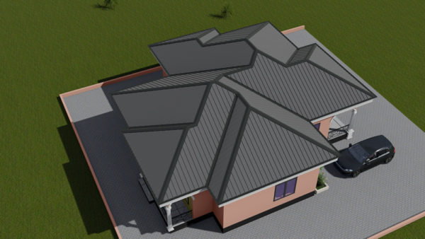 Plan de maison moderne de 2 chambres, 1 salon, 1 SAM, 1 cuisine - Image 7