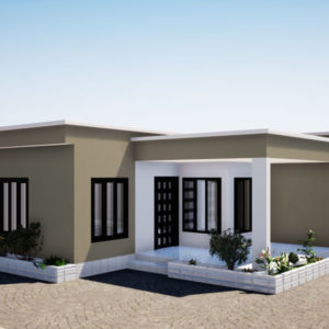 Plan de maison stylé de 3 chambres salon