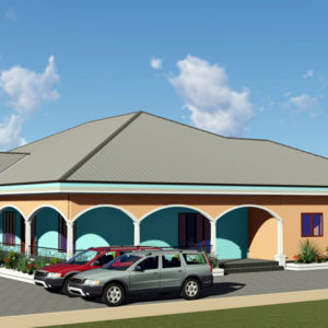 Plan de maison de 5 chambres 2 salons avec une grande veranda