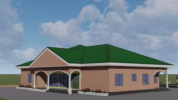 Plan de villa plain pied de 5 chambres