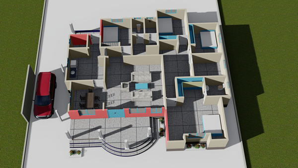 Plan de maison de 4 chambres avec salle d'étude. – Image 6