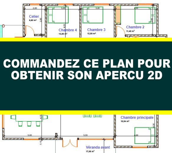 Plan de villa de 4 chambres modernes avec grande cuisine – Image 7