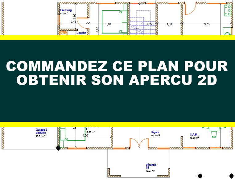 Plan duplex moderne de 5 chambres avec garage intégré – Image 9