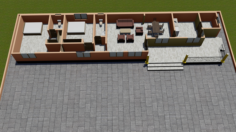 Plan d'un bâtiment annexe de 2 chambres modernes – Image 8