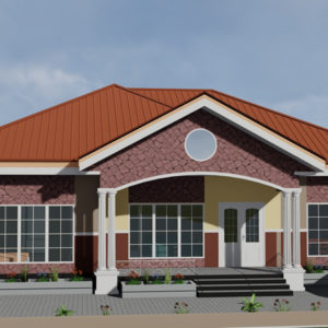 Plan villa moderne avec voute de 4 chambres salon