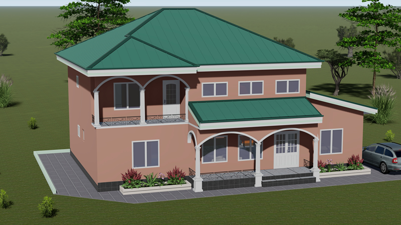 Plan de duplex moderne 4 chambres 2 salons avec mezzanine – Image 3