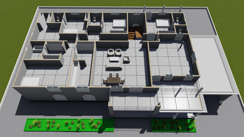 Plan de maison R+1 moderne de 9 chambres – Image 8