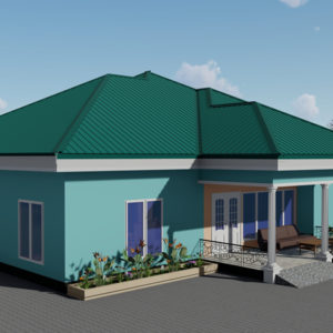 villa plain-pied de 4 chambres toiture verte