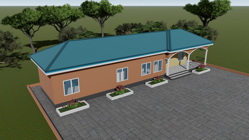 Plan d'un bâtiment annexe de 2 chambres modernes – Image 7