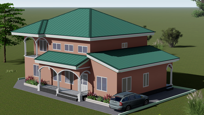 Plan de duplex moderne 4 chambres 2 salons avec mezzanine – Image 4