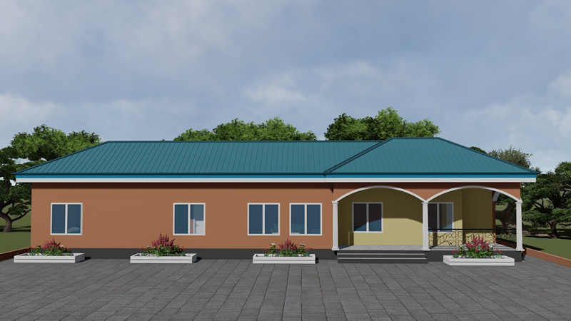 Plan d'un bâtiment annexe de 2 chambres modernes – Image 3