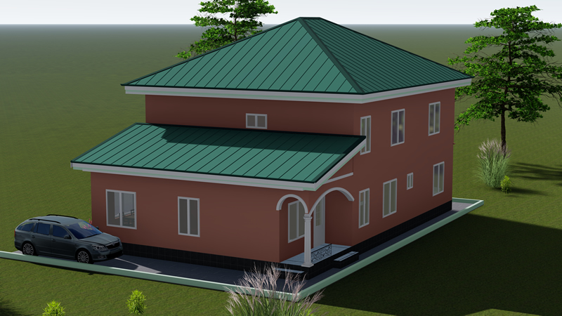 Plan de duplex moderne 4 chambres 2 salons avec mezzanine – Image 5