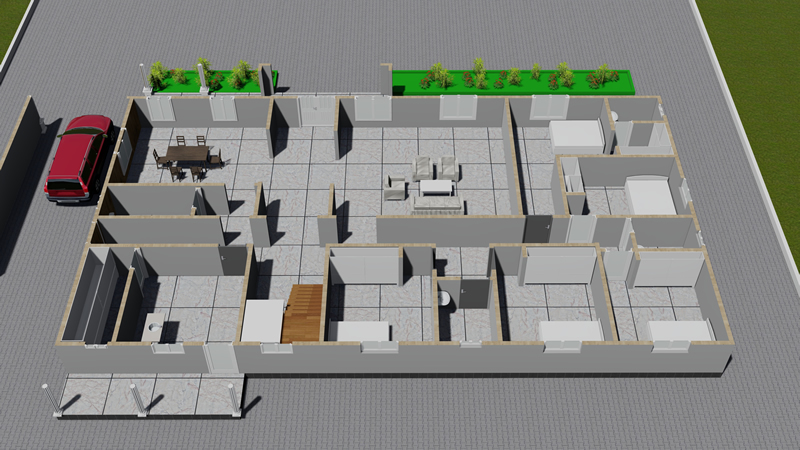 Plan de maison R+1 moderne de 9 chambres – Image 7