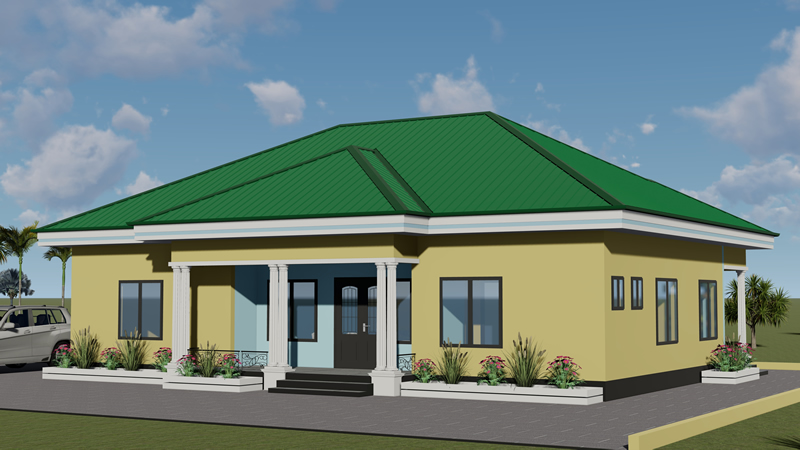 villa plain-pied de 3 chambres modernes avec bar
