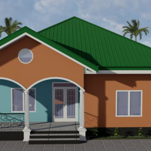 Plan moderne de 2 chambres