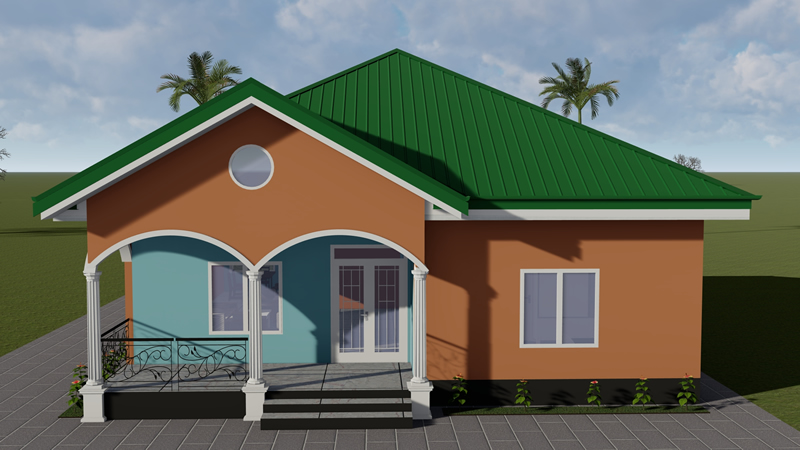 Plan moderne de 2 chambres