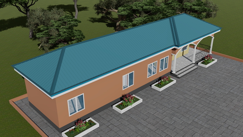 Plan d'un bâtiment annexe de 2 chambres modernes – Image 4