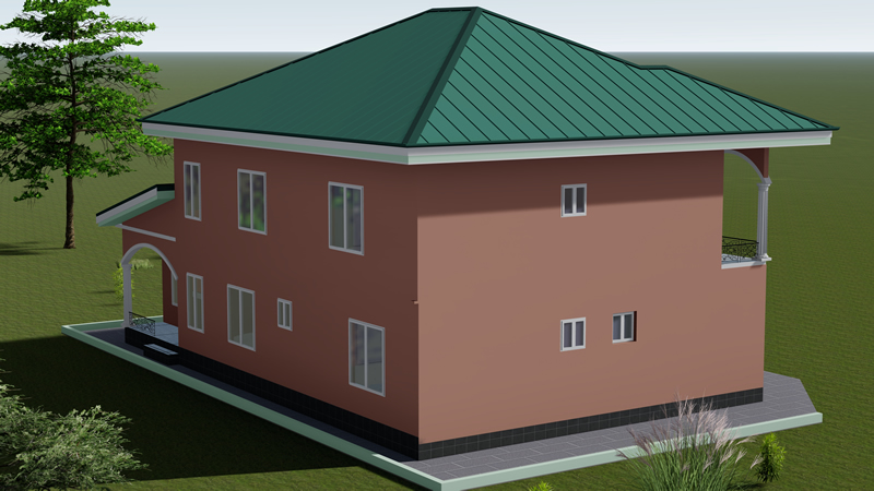 Plan de duplex moderne 4 chambres 2 salons avec mezzanine – Image 7