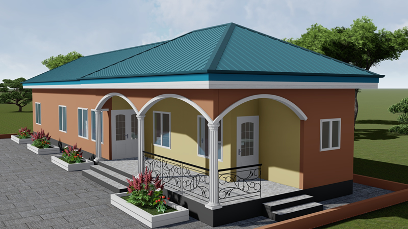 Plan de bâtiment annexe de 2 chambres