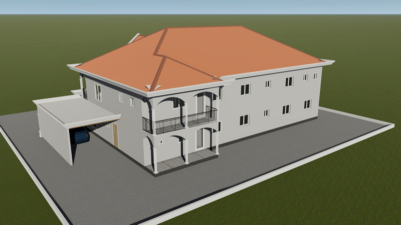 Plan de maison R+1 moderne de 9 chambres – Image 5