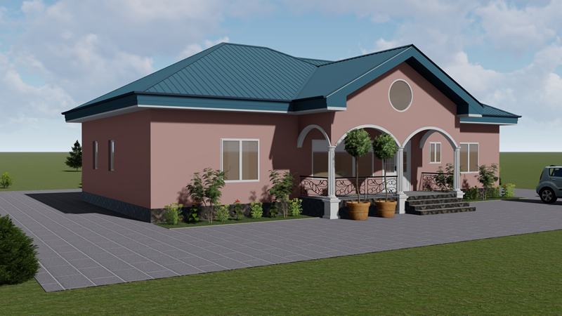 plan villa en BTC 3 chambres modernes avec bureau