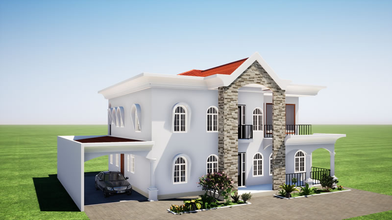 Plan duplex moderne de 5 chambres avec garage intégré – Image 6