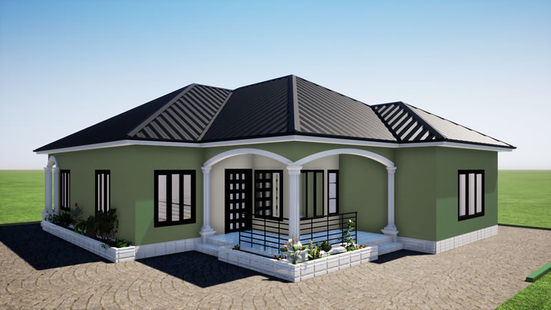 villa plain-pied de 3 chambres modernes avec bureau