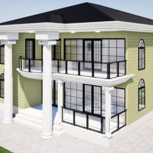Plan maison R+1 de 5 chambres