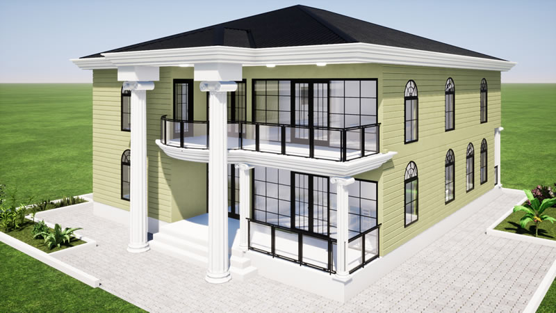 Plan maison R+1 de 5 chambres