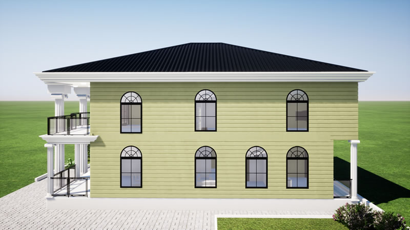 Plan de maison R+1 moderne de 5 chambres et 3 salons – Image 4