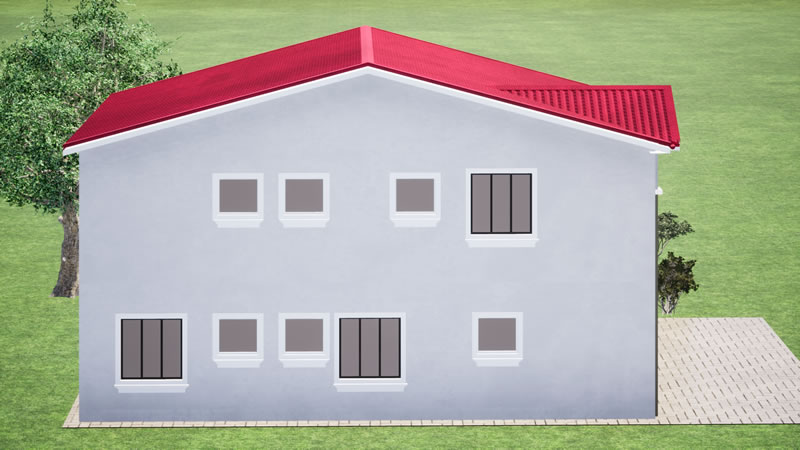 Plan de maison R+1 moderne de 5 chambres et 2 salons – Image 3
