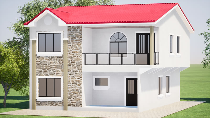 Plan de maison R+1 moderne de 5 chambres et 2 salons – Image 6