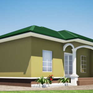 Plan de villa de 4 chambres avec barrière