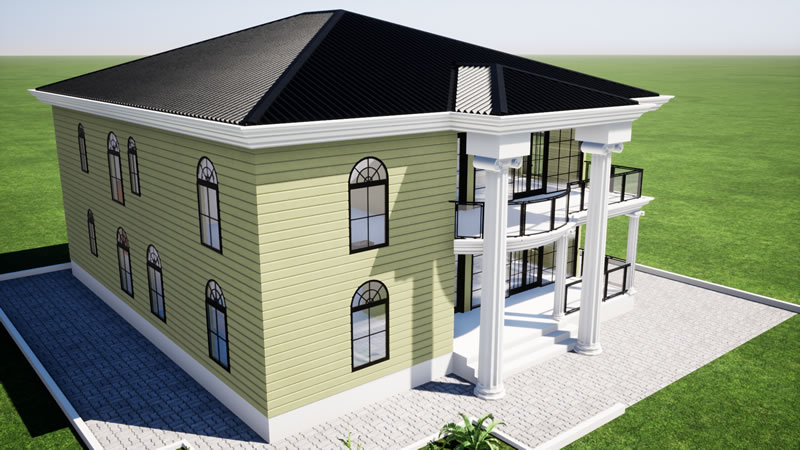 Plan de maison R+1 moderne de 5 chambres et 3 salons – Image 7
